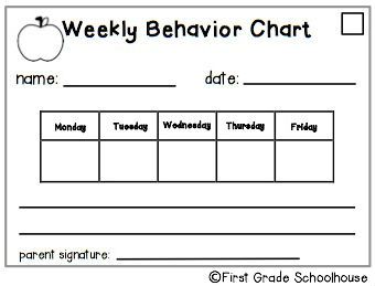 First Grade Behavior Chart